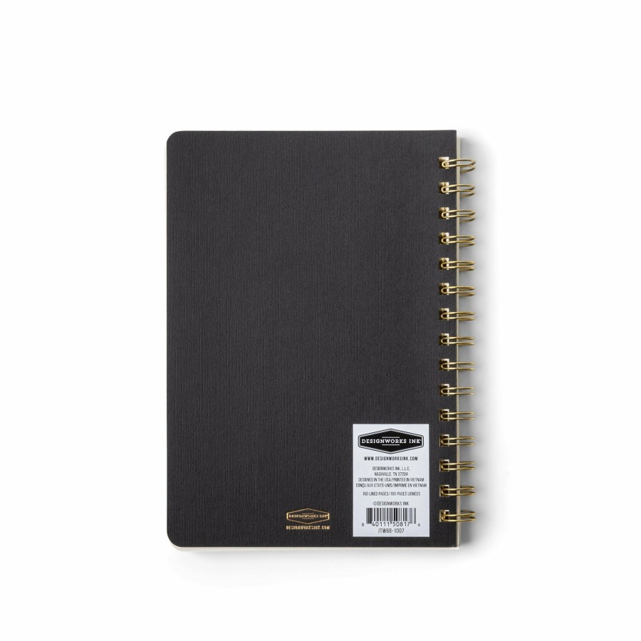 Stationery DesignWorks Ink | Textured Paper Twin Wire Notebook - Medium Ebony