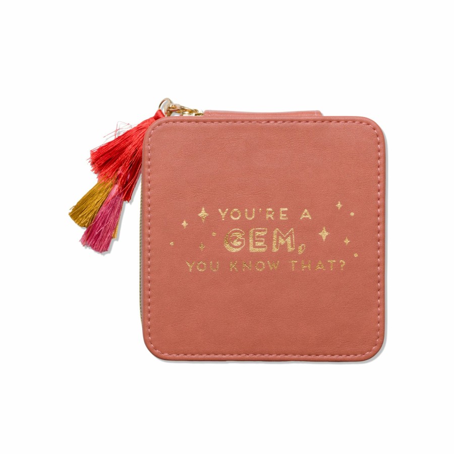 For the Home DesignWorks Ink | Pink Jewelry Case - "You'Re A Gem"