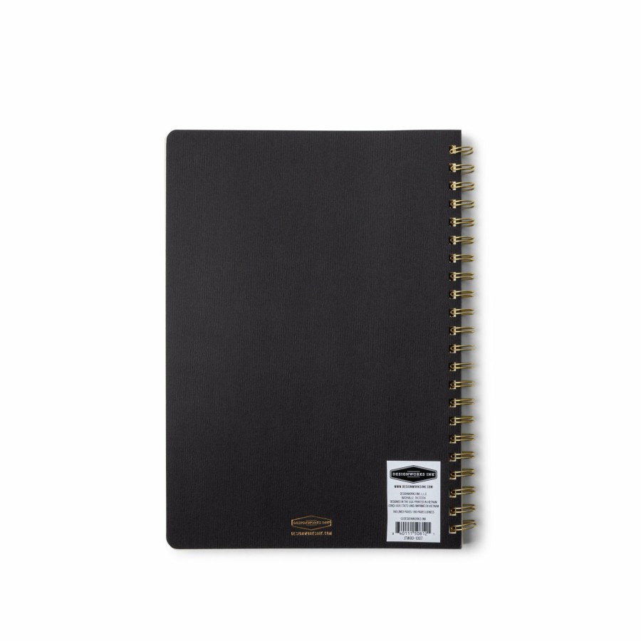 Stationery DesignWorks Ink | Textured Paper Twin Wire Notebook - Large Ebony