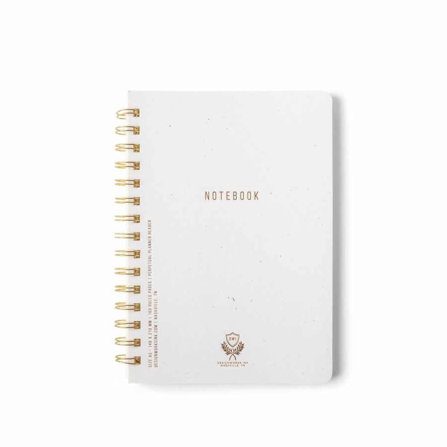 Stationery DesignWorks Ink | Textured Paper Twin Wire Notebook - Medium Speckled Ivory