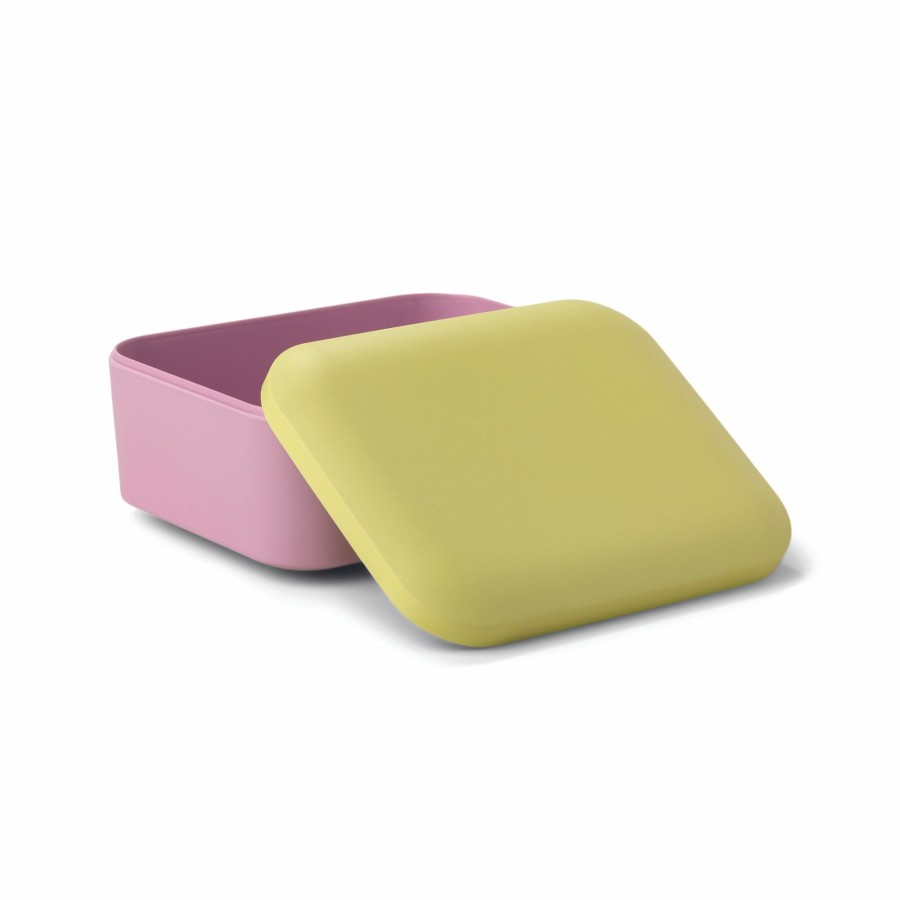 For the Home DesignWorks Ink | Melamine Lunch Box - Citron/Coral/Pink