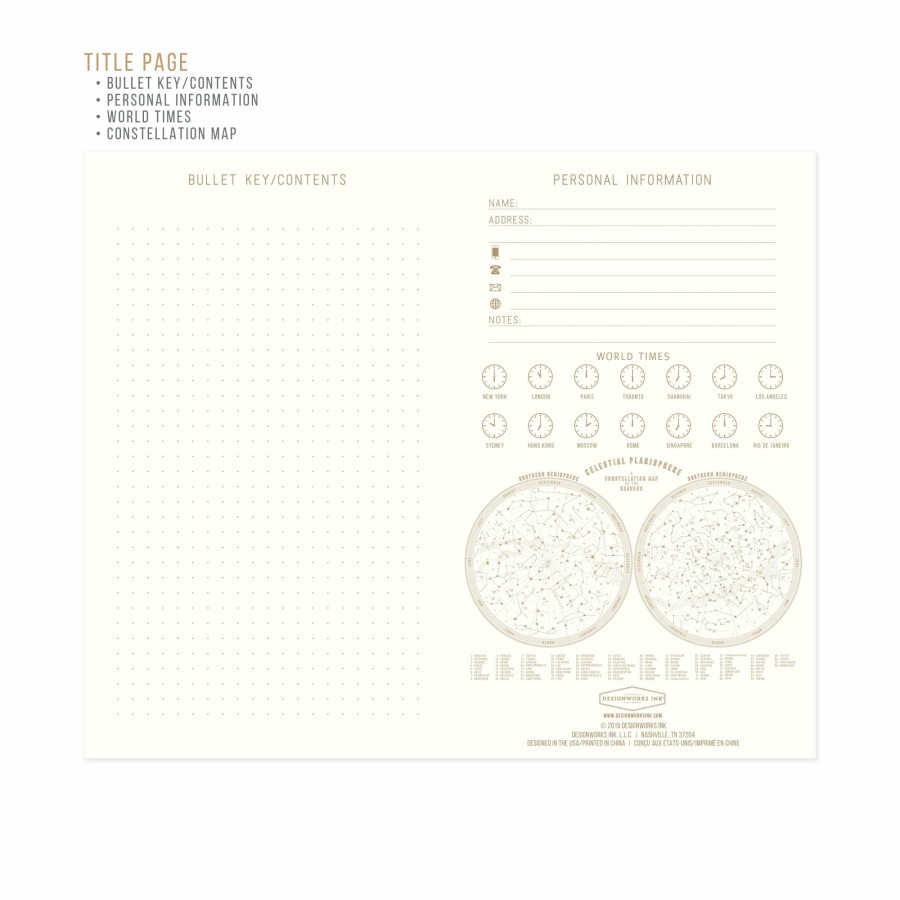 Stationery DesignWorks Ink | Cloth Journal - Navy Constellations "It Is Written In The Stars"