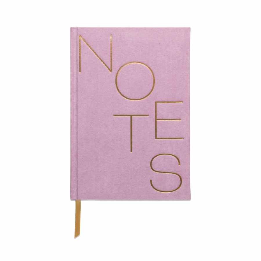 Stationery DesignWorks Ink | Hard Cover Suede Cloth Journal With Pocket - Notes