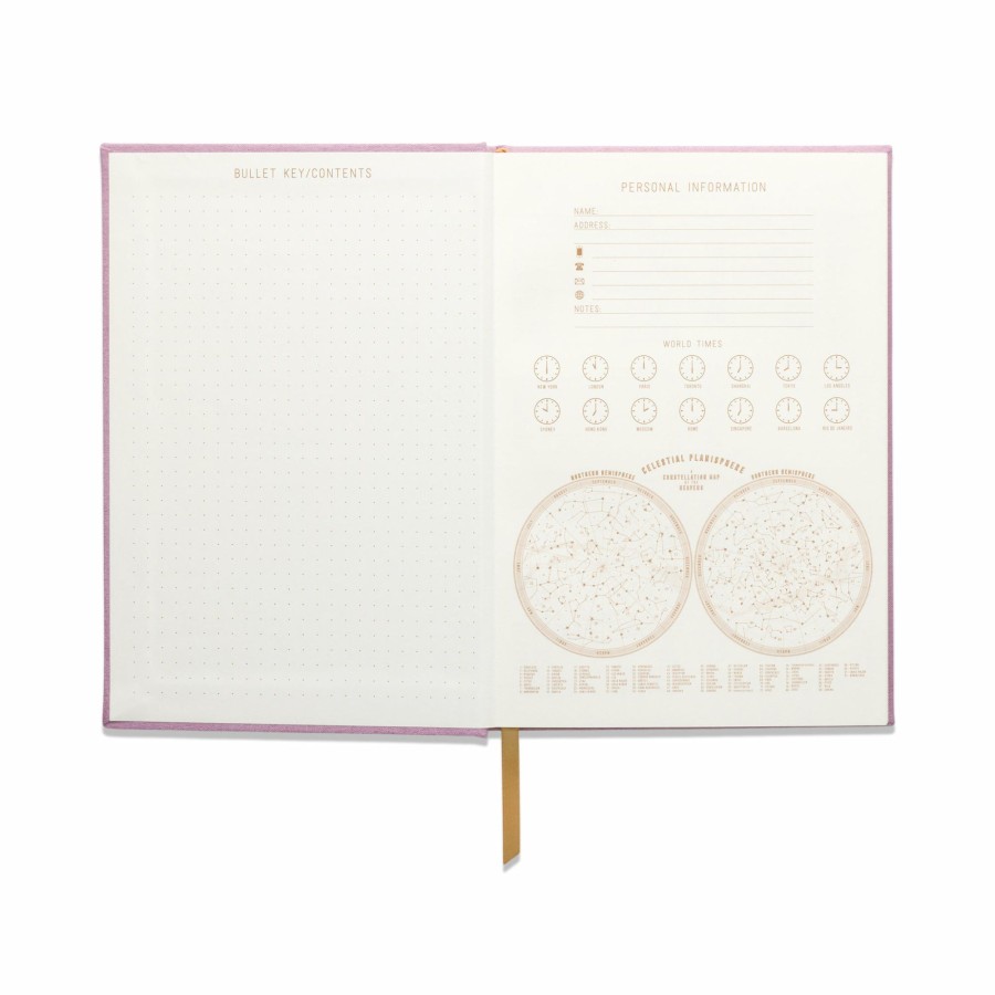 Stationery DesignWorks Ink | Hard Cover Suede Cloth Journal With Pocket - Notes