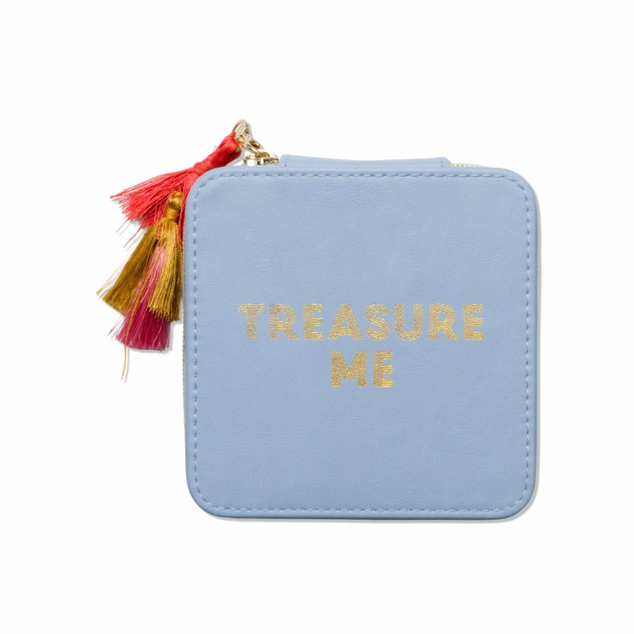 For the Home DesignWorks Ink | Light Blue Jewelry Case - "Treasure Me"