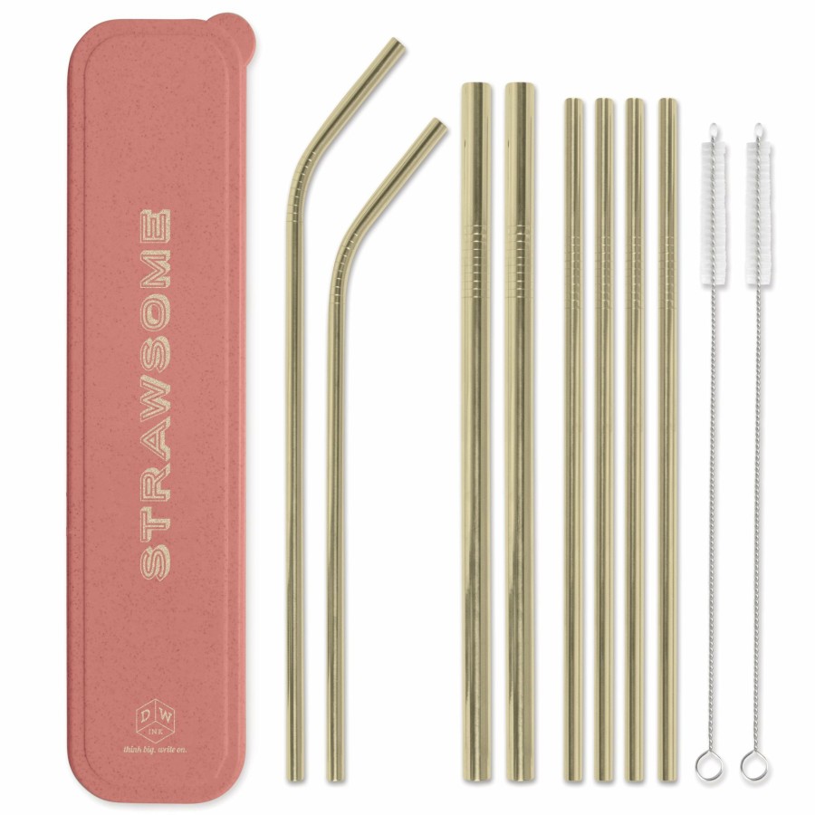 Reusable DesignWorks Ink | Stainless Steel Straw Set - "Strawsome"