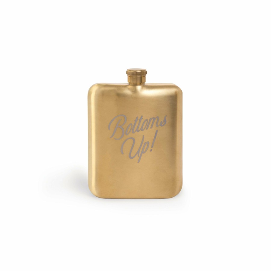 For the Home DesignWorks Ink | Barware Hip Flask - "Bottoms Up!"