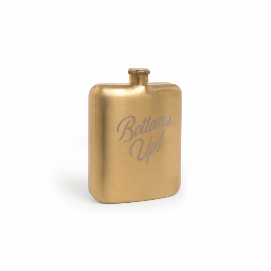 For the Home DesignWorks Ink | Barware Hip Flask - "Bottoms Up!"