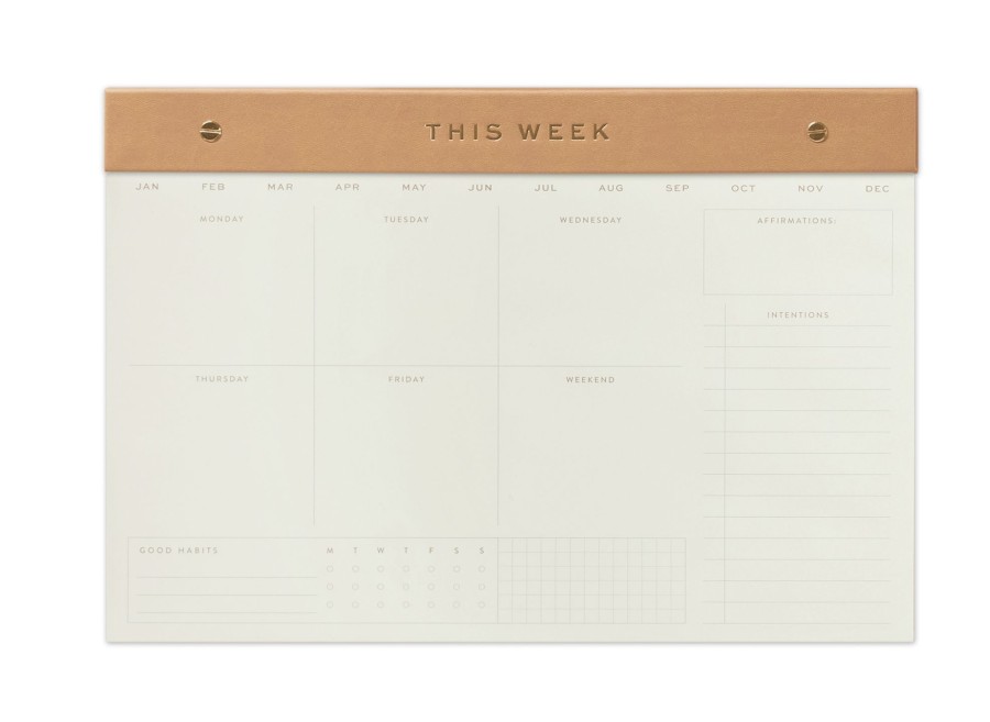 Stationery DesignWorks Ink | Weekly Postbound Notepad - Camel