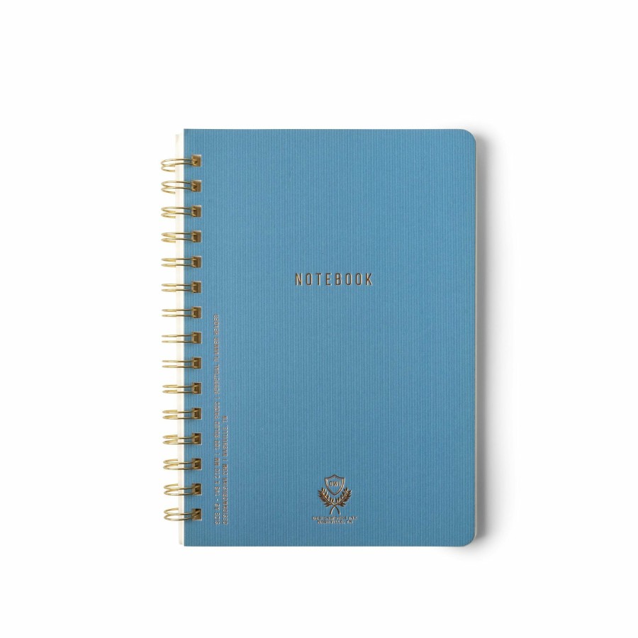 Stationery DesignWorks Ink | Textured Paper Twin Wire Notebook - Medium Blue