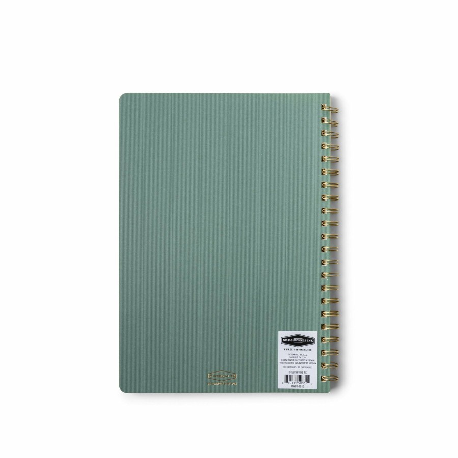 Stationery DesignWorks Ink | Textured Paper Twin Wire Notebook - Large Juniper