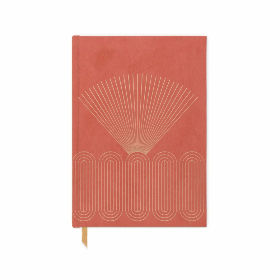 Stationery DesignWorks Ink | Hard Cover Suede Cloth Journal With Pocket - Radiant Rays