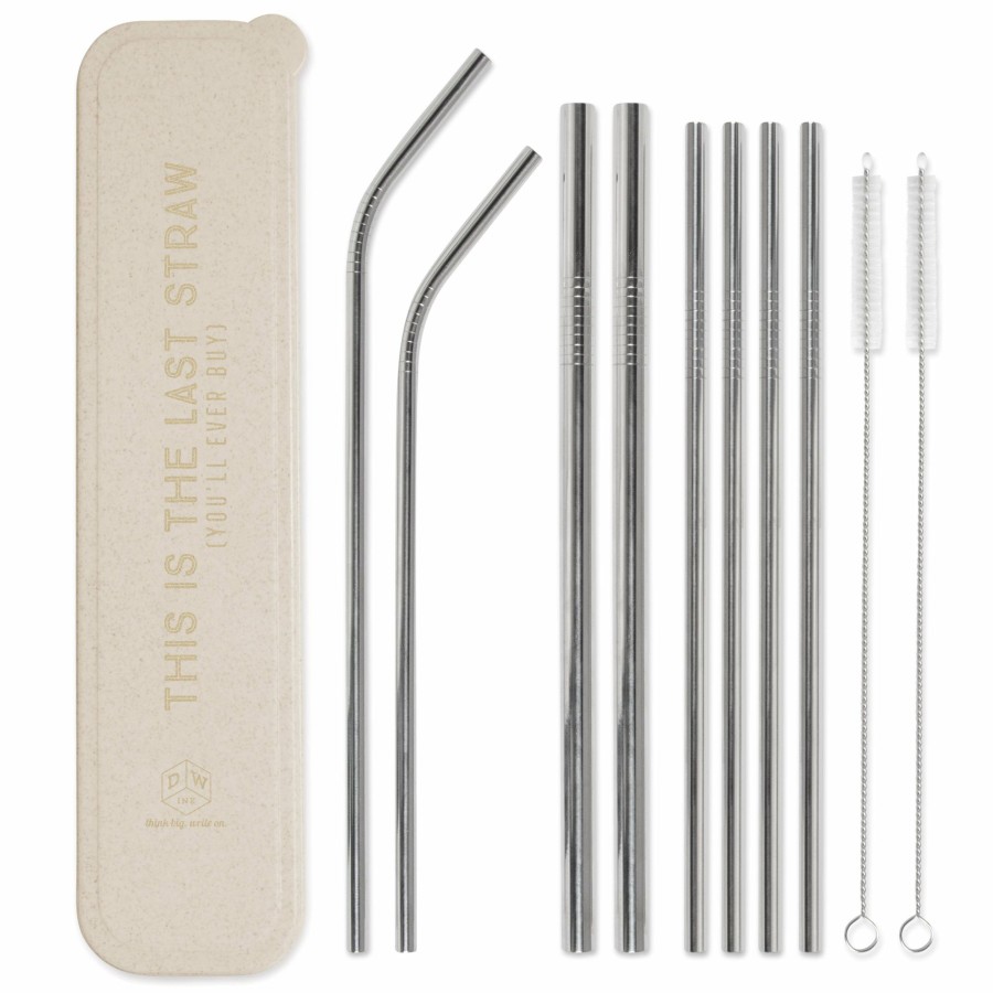 Reusable DesignWorks Ink | Stainless Steel Straw Set - "This Is The Last Straw (You'Ll Ever Buy)"