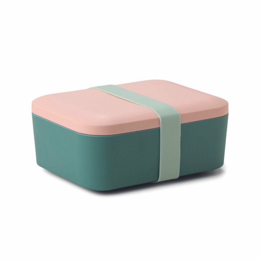 For the Home DesignWorks Ink | Melamine Lunch Box - Peachy/Hunter/Mint