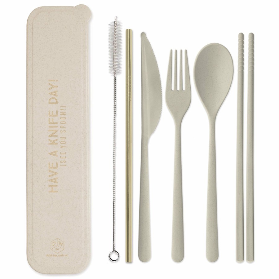 Reusable DesignWorks Ink | Portable Flatware Set - "Have A Knife Day! (See You Spoon!)"