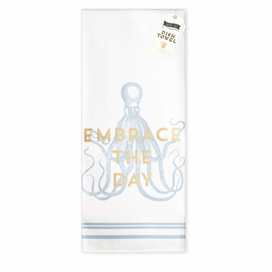 For the Home DesignWorks Ink | Vintage Sass Dish Towel - Embrace The Day